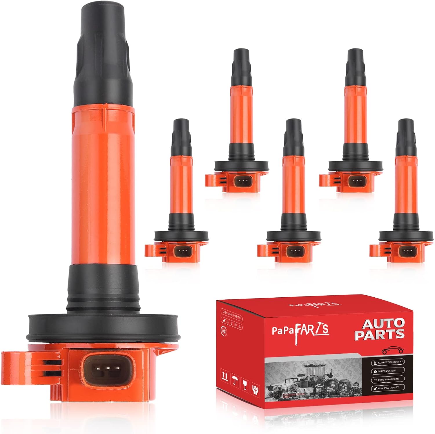 PAPAPARTS UF646 Ignition Coil Pack Replacement for Ford 3.5 V6 Ecoboost 2013 2014 2015 2016 Coil Packs for F150 Explorer Flex Taurus Expedition Transit, for Lincoln MKS MKT Navigator, 6 Pcs