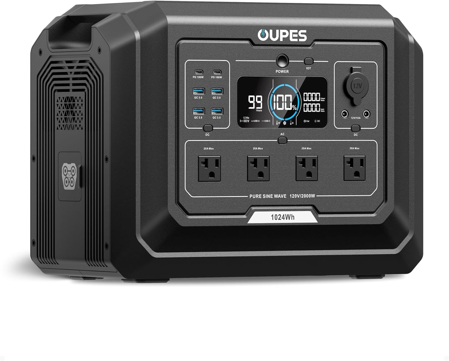 OUPES 2000W Mega 1 Solar Generator Kit with 480W Panel Included (2×240W), 1024Wh LiFePO4 Battery Power Station with UPS & APP, for Home Backup, Blackout, 24/7 Off-Grid Power, Camping, RVs