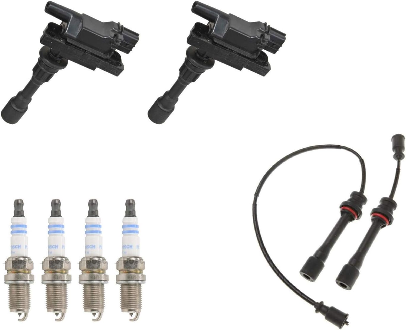 Fits Mazda Miata MX5 01-05 Spark Plug Wire Ignition Coils & Platinum Plugs