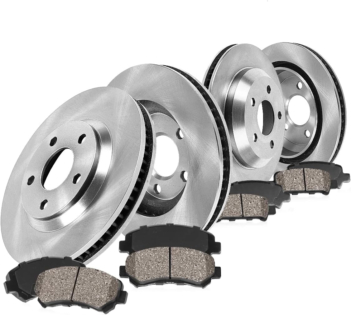 Callahan Brake Parts Brake Kit for Ford F-350 Super Duty 1999-2004 Front and Rear Replacement Brake Rotors with Metallic Brake Pads EBYK011409