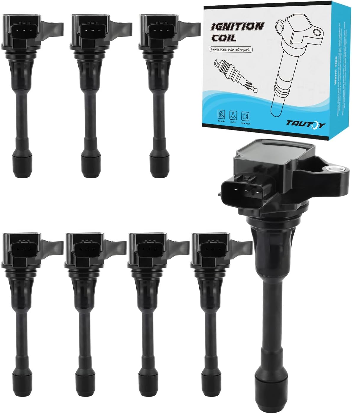 Set Of 8 UF677 Ignition Coil Pack (5.6L Only) For Infiniti QX56 2011-2013 QX80 2014-2019, For Nissan Armada 2017-2020, Replace # 48894 49029 224481LA0B IGC0082 UF650