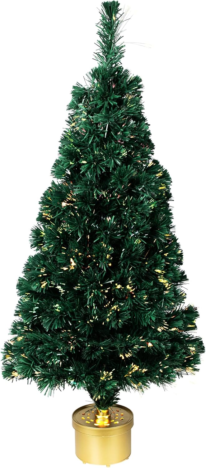Pre-Lit Color Changing Fiber Optic Artificial Christmas Tree - 4' - Multi-Color Lights