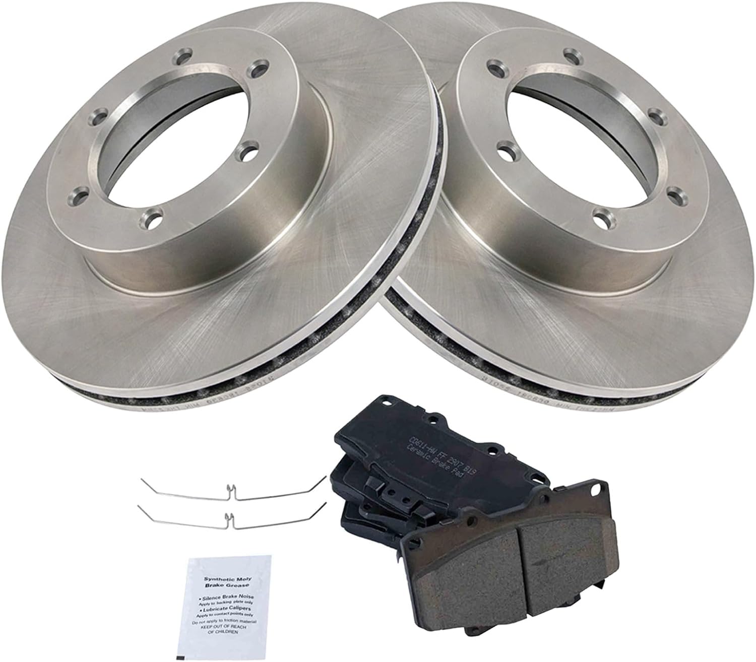 Front Brake Pad and Rotor Set Ceramic Vented Rotors Compatible with 1992-1995 Toyota 4Runner 1993-1998 T100