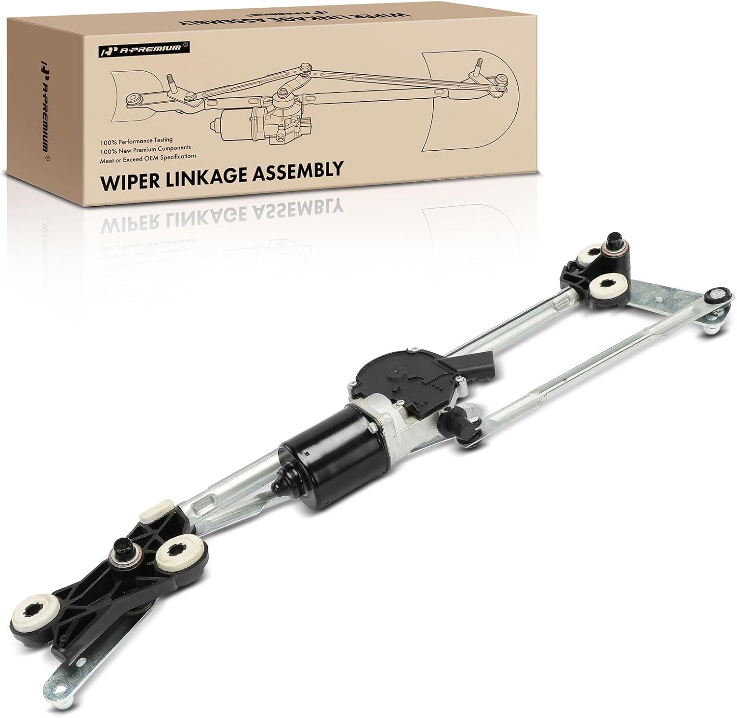 A-Premium Front Windshield Wiper Motor and Linkage Assembly Compatible with Dodge Grand Caravan/Caravan 2001-2003 & Chrysler Town & Country/Voyager 2001-2003, Grand Voyager 2001-2002