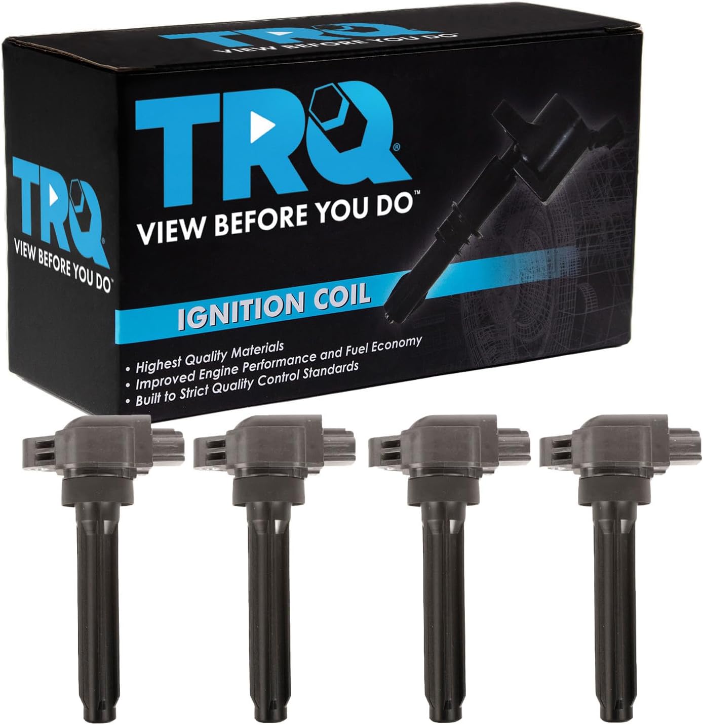 TRQ Ignition Coil Set 4 Piece Compatible with 2018-2020 Mitsubishi Eclipse Cross
