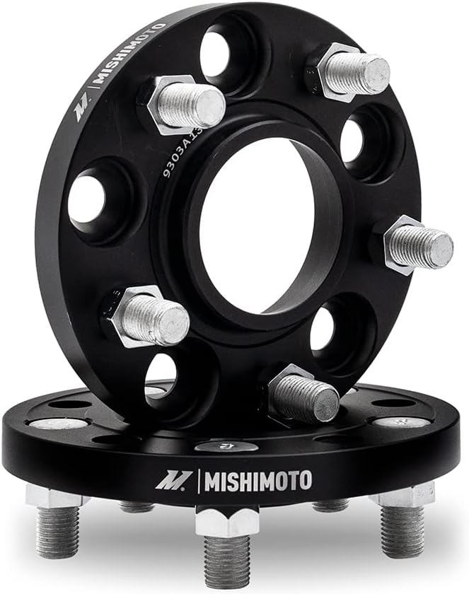 Mishimoto Wheel Spacers, 5x114.3, 60.1 Center Bore, M12x1.5, 20mm Thick, Black