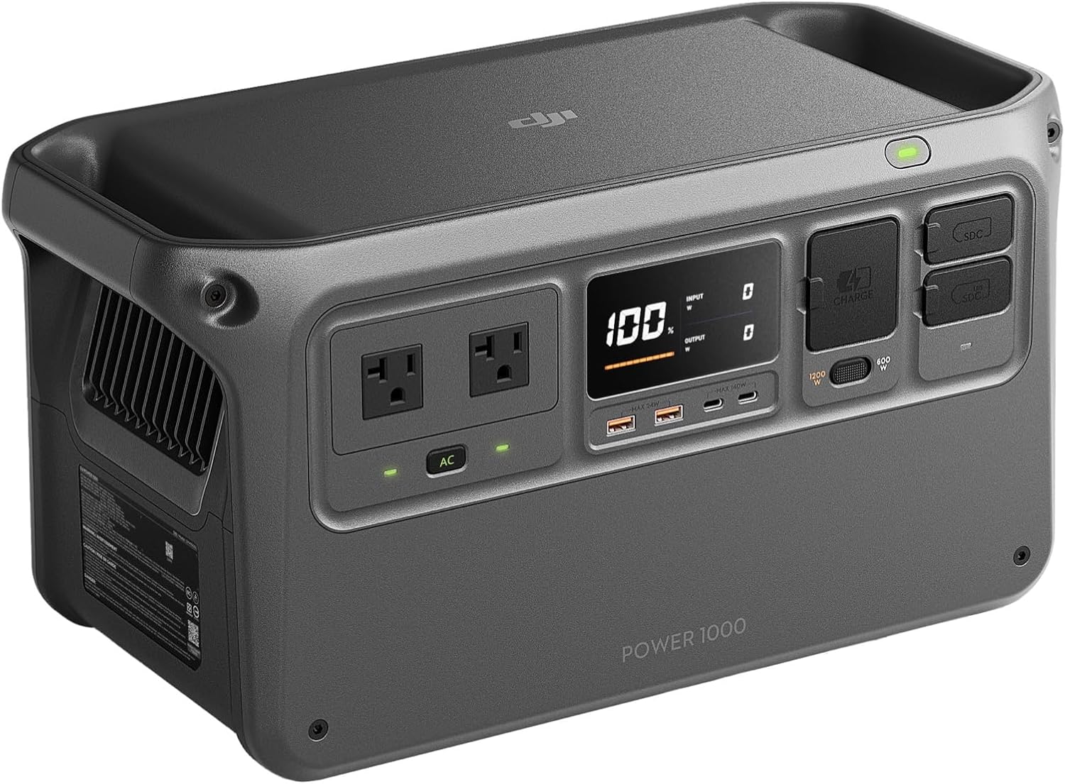 DJI Power 1000 Portable Power Station, 1024Wh Solar Generator with 1x 100W Solar Panel, 4000-Cycle-Life LFP(LiFePO4) Cell, 70-Minute Fast Charging, 2200W Stable Output,Solar Generator for Home Backup