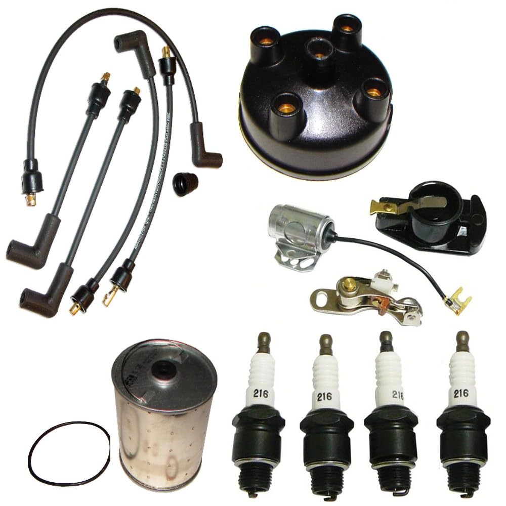 RAParts Ignition Tune Up Kit & Oil Filter Fits Ford 8N Tractor w/Side Mount Distributor