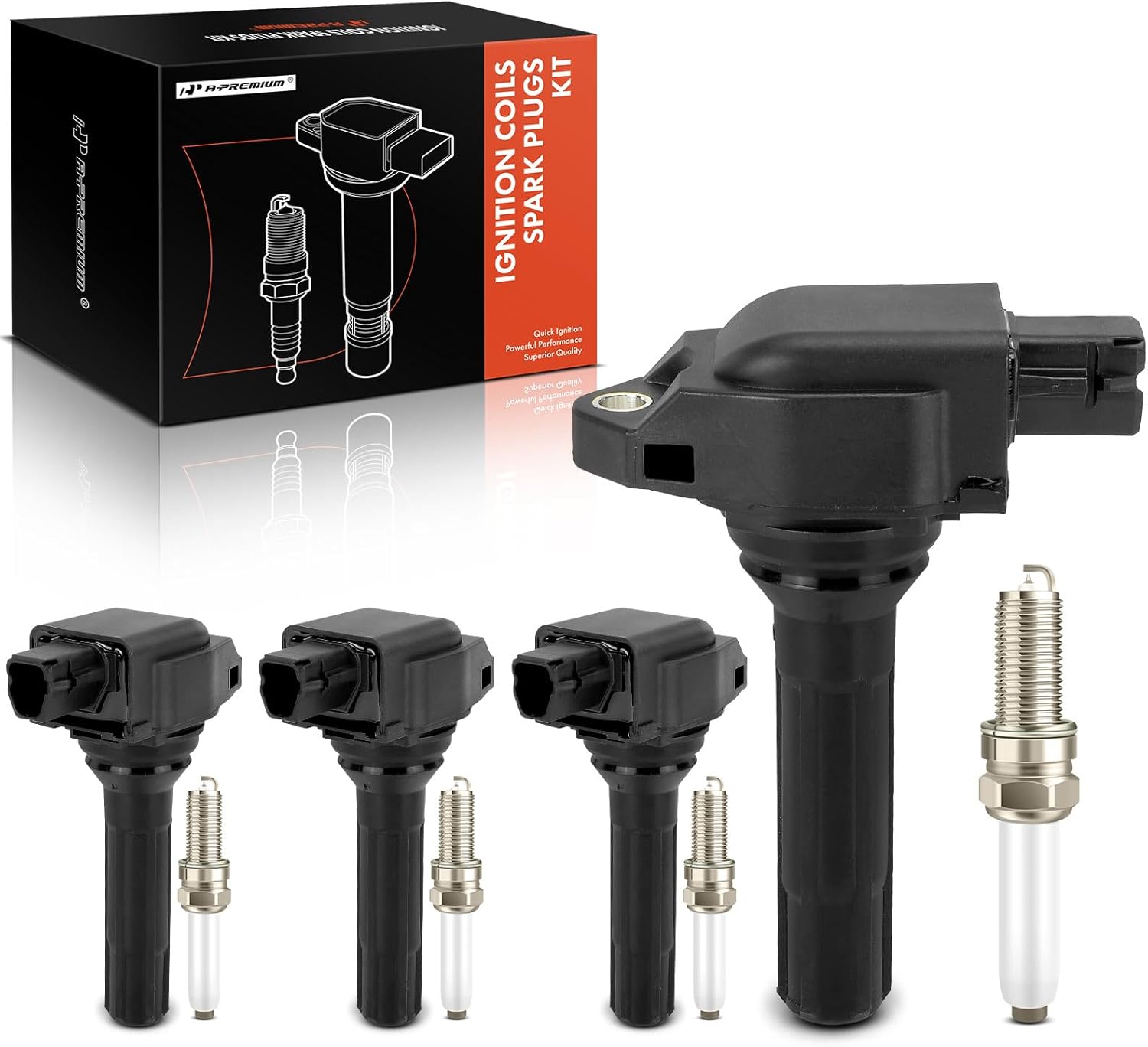 A-Premium Set of 8 Ignition Coil Pack and Iridium Spark Plugs Compatible with Subaru Outback 2020-2024, Legacy 2020-2024, Ascent 2019-2023, 2.4L
