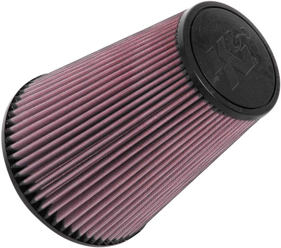 K&N High-Flow Original Lifetime Universal Clamp-On Air Filter: High Performance, Premium, Washable: Flange Diameter: 6 In, Filter Height: 9 In, Flange Length: 0.625 In, Shape: Round Tapered, RU-5046