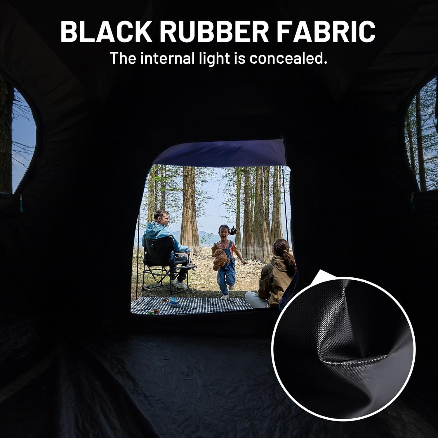 TIMBER RIDGE 5-6 Person Blackout Camping Tent, 60s Easy Setup Instant Cabin Tent for Family with Rainfly, Water-Resistant, 9' x 9' x 72