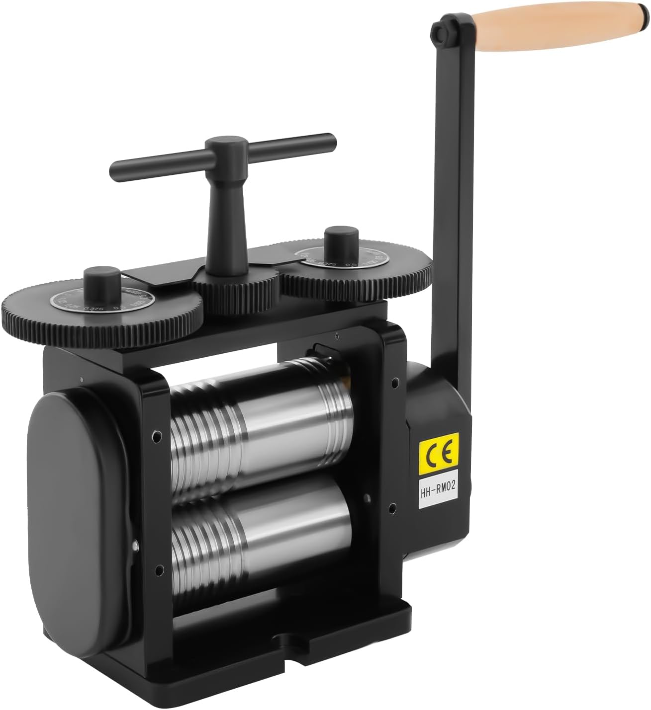 130MM Manual Combination Rolling Mill Machine Jewelry DIY Press Tool Rolling Mills for Jewelry Making for Metal Sheet Flat Pressing Gear Ratio: 4:1 Max Opening 5 MM (130 mm)