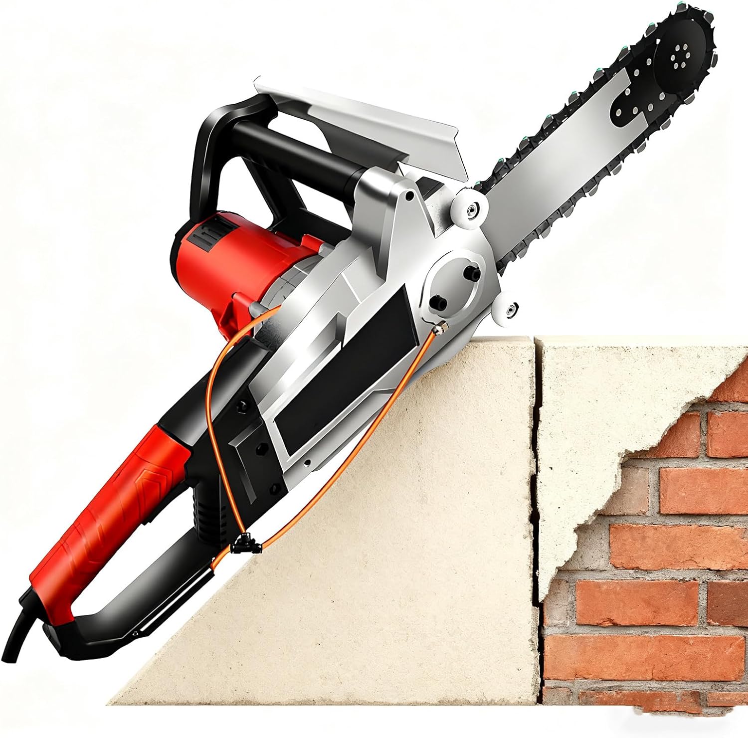 Concrete Saw, 13.8in/18.9in Concrete Cutter Saw, Wet Water Supply Dust Removal Electric Concrete Saw with Water Pump, for Slotting Brick Granite Marble Concrete Grooves 350mm