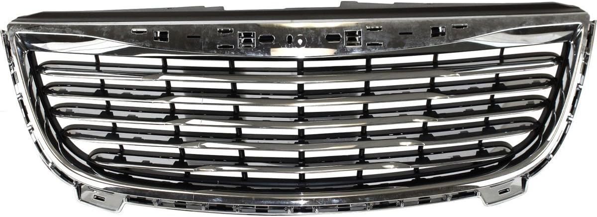 FITRITE AUTO PARTS New Front Grille For 2011-2016 Chrysler Town And Country, Plastic, Chrome Shell, Textured Black Insert CH1200350 68100692AB