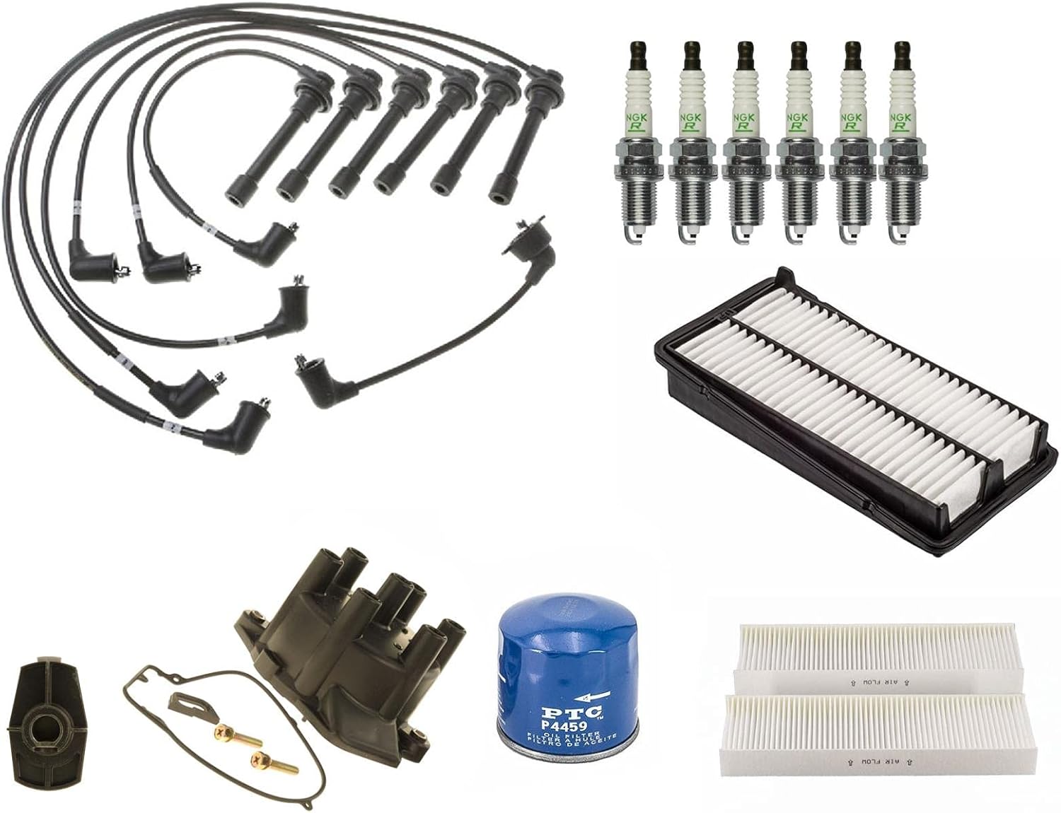 Replacement Part for Honda Accord V6 1998-1999 Ignition Wires Cap & Rotor Spark Plugs & Filters