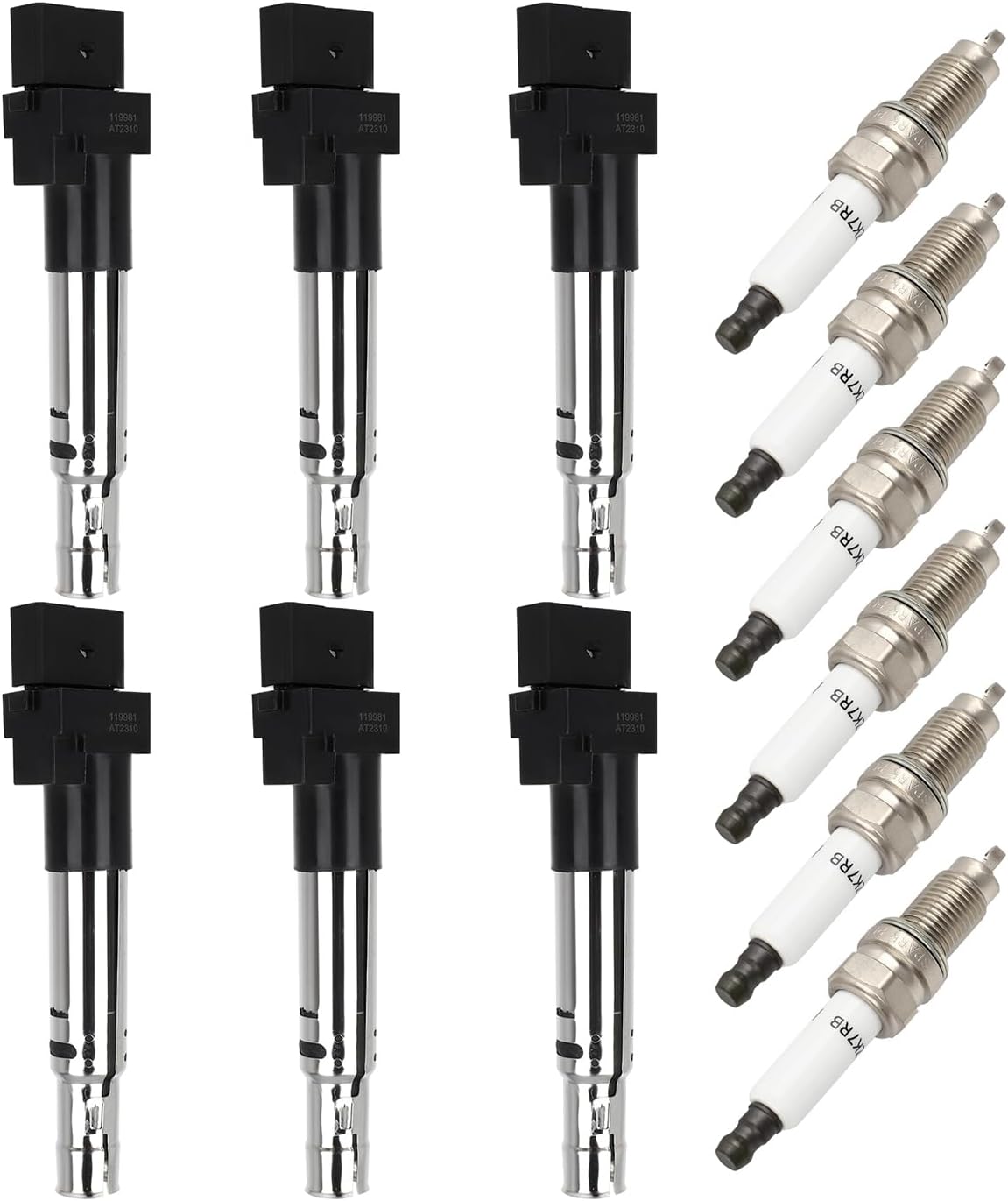 ECCPP Ignition Coil Coils&iridium Spark Plugs UF661,fAudi A3 Quattro 3.2L 2004-2009 for Audi TT Quattro 3.2L 2004-2006&2008-2009set of 6