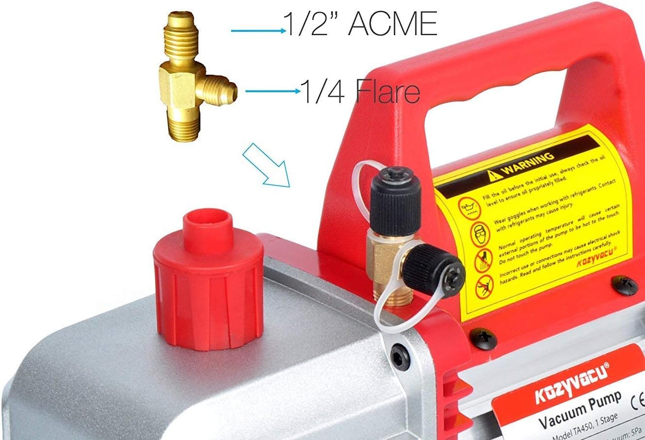 Mini Split/HVAC/AUTO AC Repair Complete Tool Kit - Includes 1-Stage 4.5 CFM Vacuum Pump, Manifold Gauge Set, Hoses and Accessories, Perfect for AC Recovery and R134a Refrigeration