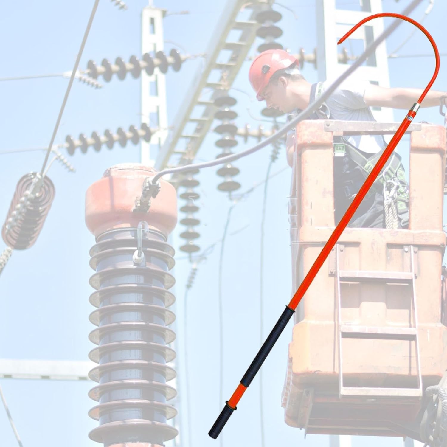 Insulated Rescue Hook for Electric Vehicle Repairs - Lightweight Portable High Voltage Electrical Safety Tool for 10kV 35kV 110kV