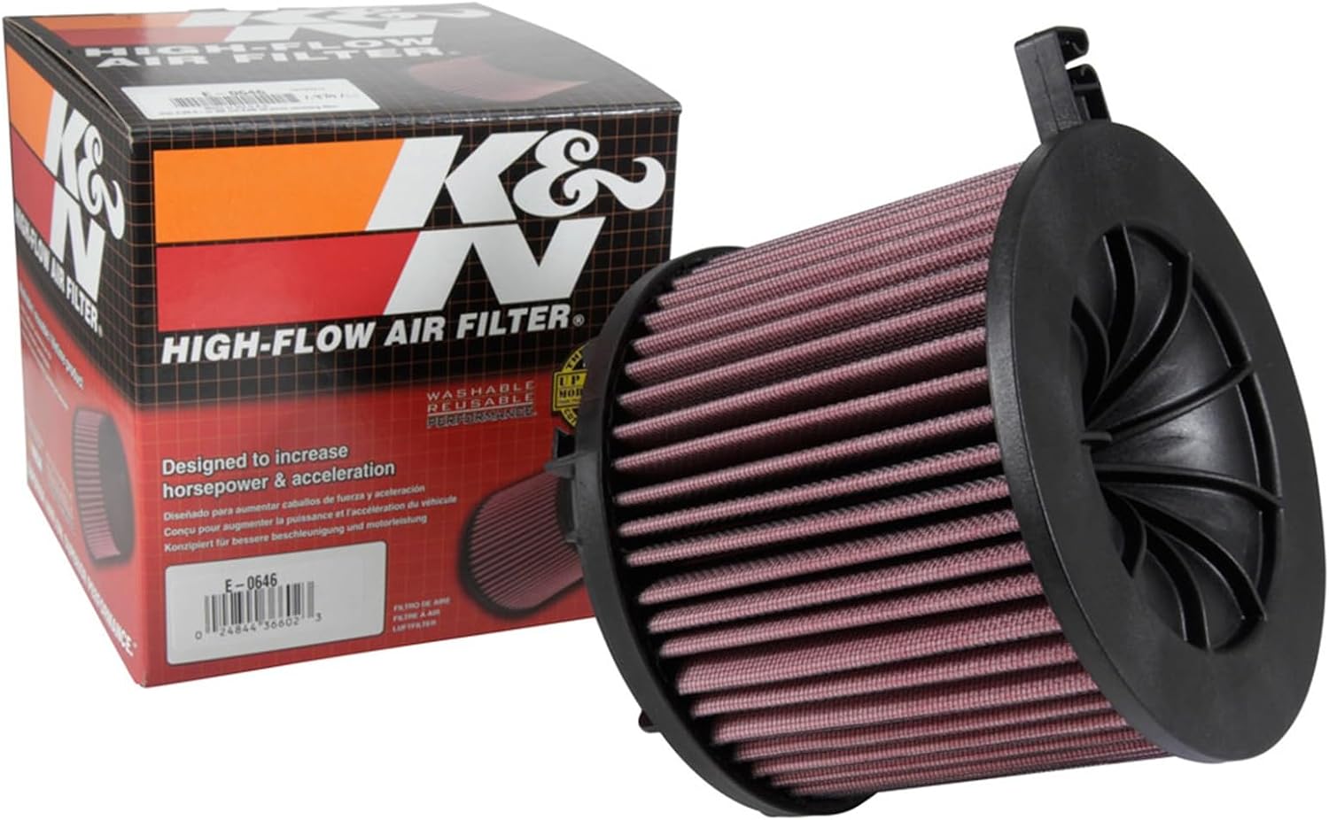 K&N High-Flow Original Lifetime Engine Air Filter: Increase Power & Acceleration, Washable, Premium: Compatible with 2015-2018 AUDI (A4, Quattro, A5, Sportback, Q5 II, RS4, RS5, S4, S5), E-0646