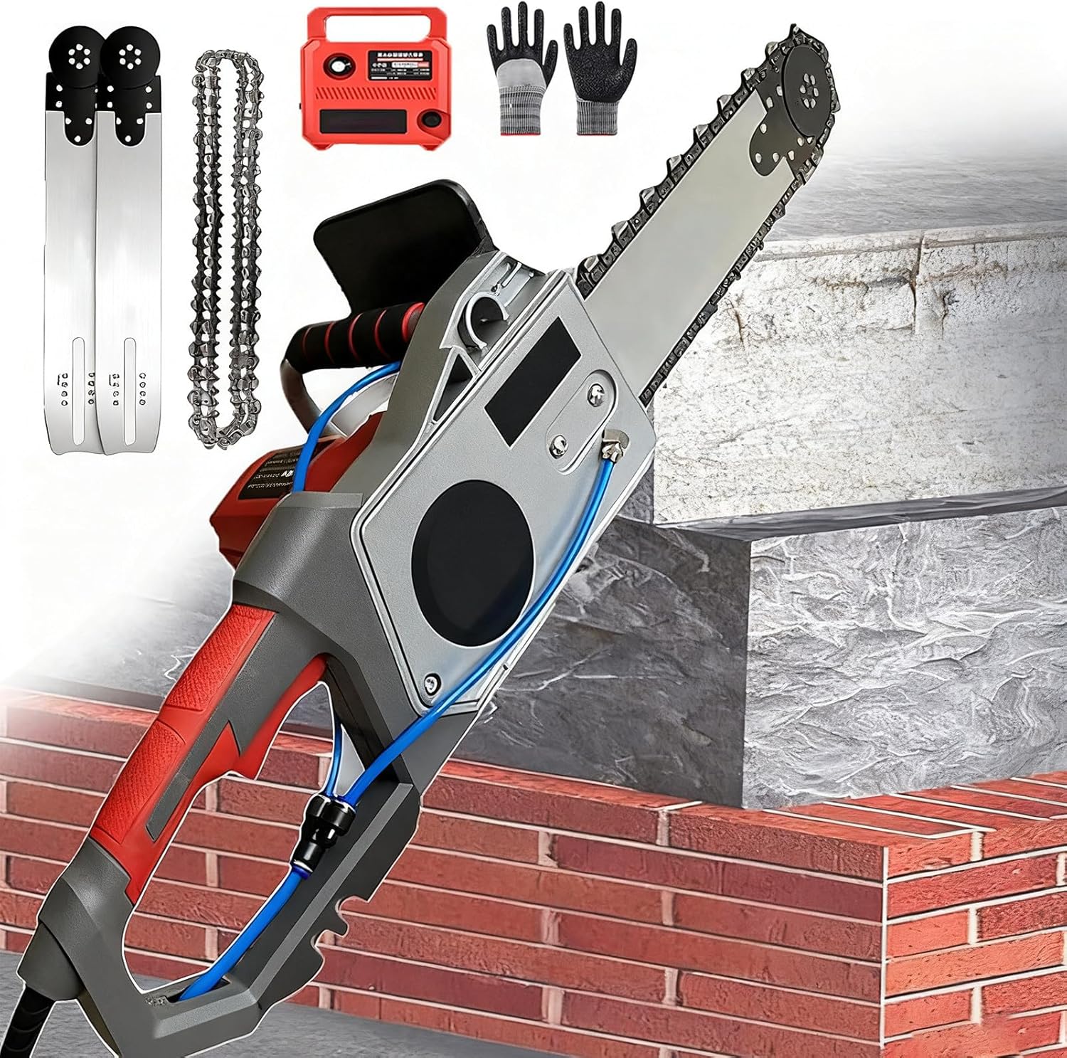 5800W/6500W Concrete Saw,Wet Water Supply Dust Removal Electric Concrete Saw with Water Pump, for Cutting Concrete, Steel Bars, Marble Depth48cm