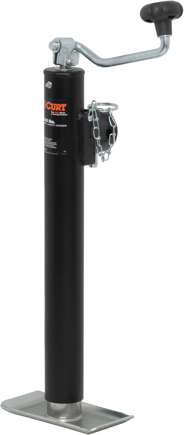 CURT 28323 Weld-On Pipe-Mount Swivel Trailer Jack, 2,000 lbs. 15 Inches Vertical Travel