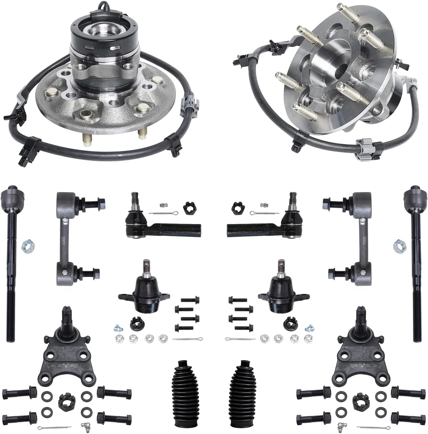 Detroit Axle - 2WD Front Wheel Bearing Hubs Kit for Chevy Colorado GMC Canyon Isuzu i-280 2 Wheel Bearing Hubs 4 Upper & Lower Ball Joints 2 Sway Bars 4 Inner & Outer Tie Rods 2 Boots Replacement