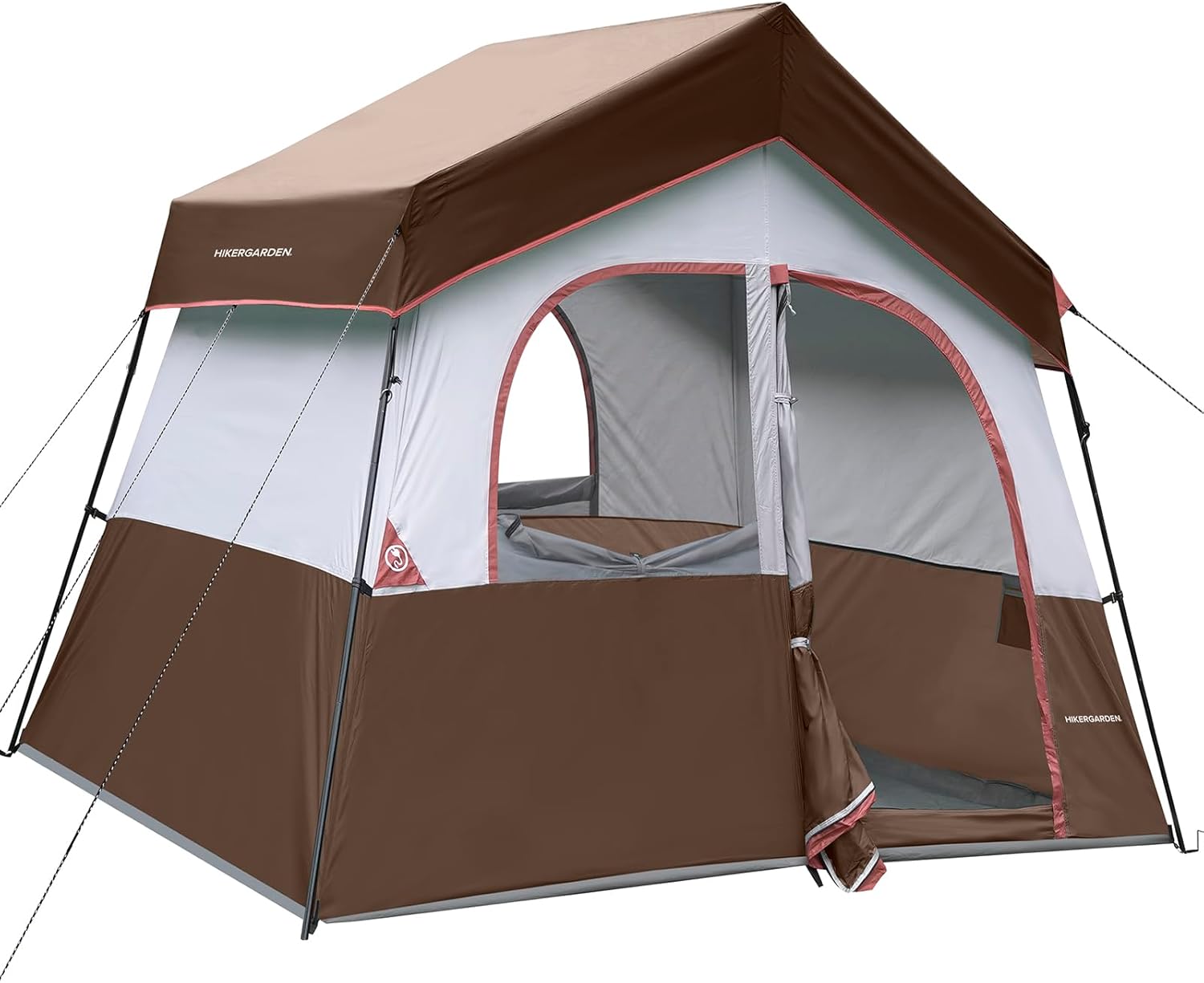 HIKERGARDEN 6-8 Person Camping Tent - Portable Family Cabin Tent for Camp, Windproof Fabric Camp Tent Outdoor for Hiking, Backpacking, Traveling