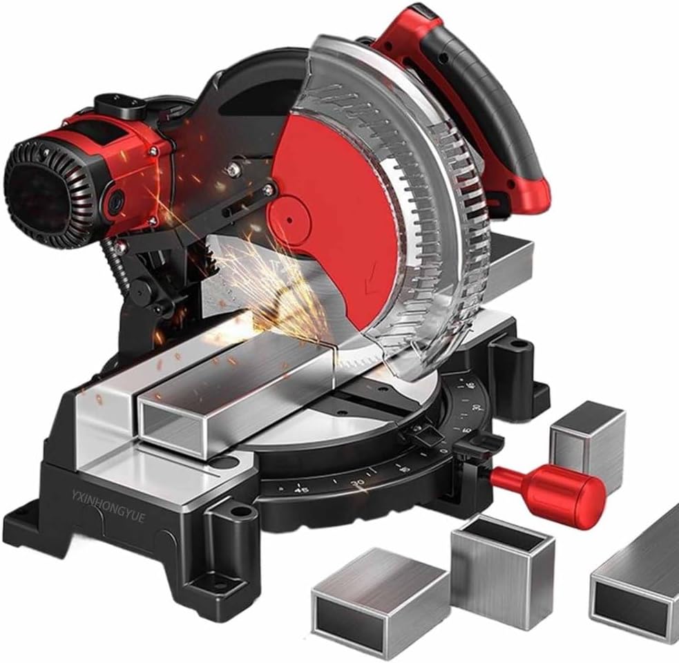 High Power Sliding Compound Table Saw with Automatic Protection Device 10-Inch Electric Multifunctional Circular Saw Cutting Depth 90MM for Composite Decking, Laminates