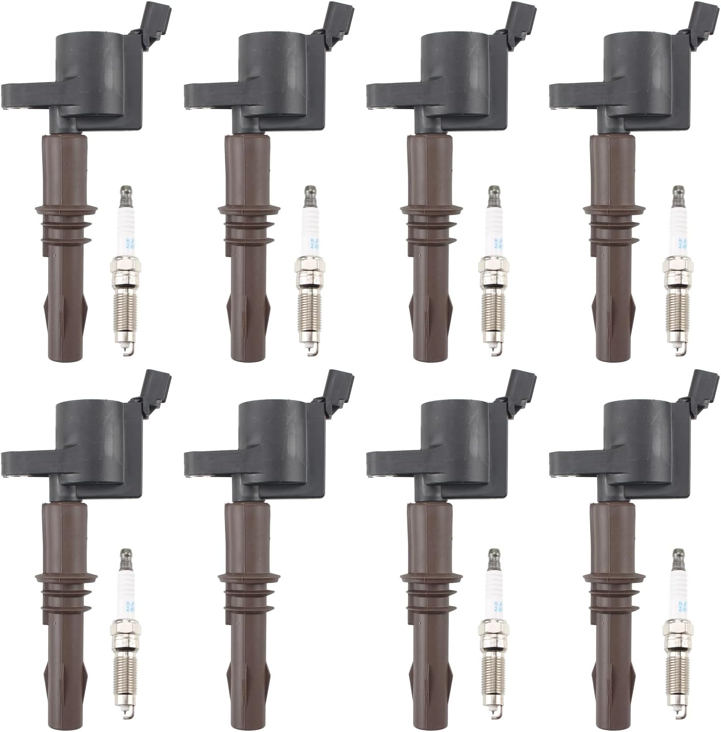 AUTOKAY Ignition Coils Pack DG521 and Iridoplatinum Spark Plugs SP-509 for Ford Expedition F350 F250 F150 Lincoln Mercury 4.6L 5.4L V8 C1659 DG521 8L3Z-12029-A