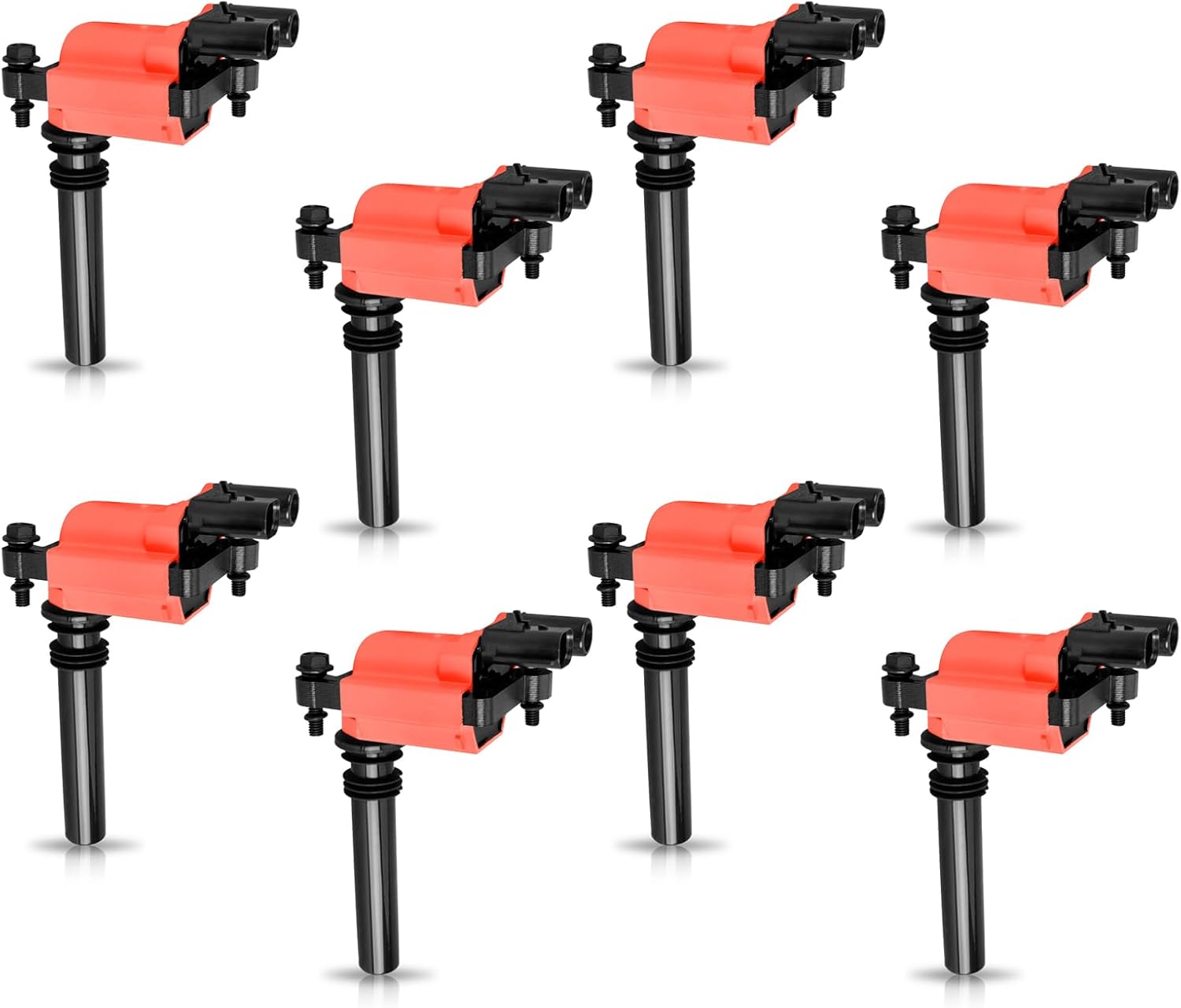 ENA Set of 8 Red Ignition Coil Pack 2003 2004 2005 5.7L Compatible with Dodge Jeep Ram 1500 2500 3500 Chrysler 300 Durango Magnum Grand Cherokee V8 Coils for 56028394AB UF378 IC508 C1414 56028394AC