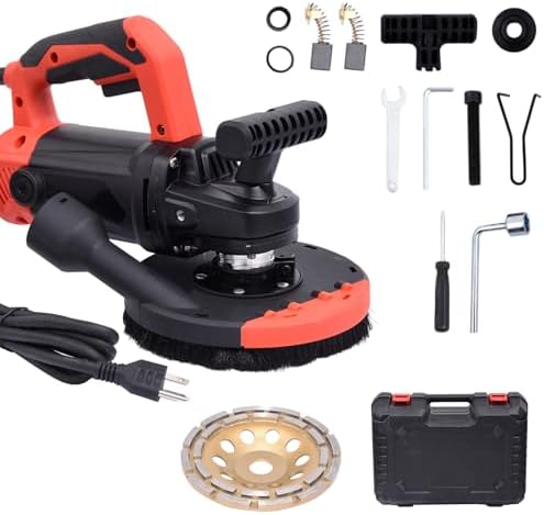 7-Inch 2200W Concrete Floor Grinder & Polishing Machine, Powerful Angle Grinder Tool for Seamless Floor Sanding & Grinding, Ideal for Concrete, Wood & Stone Finishing