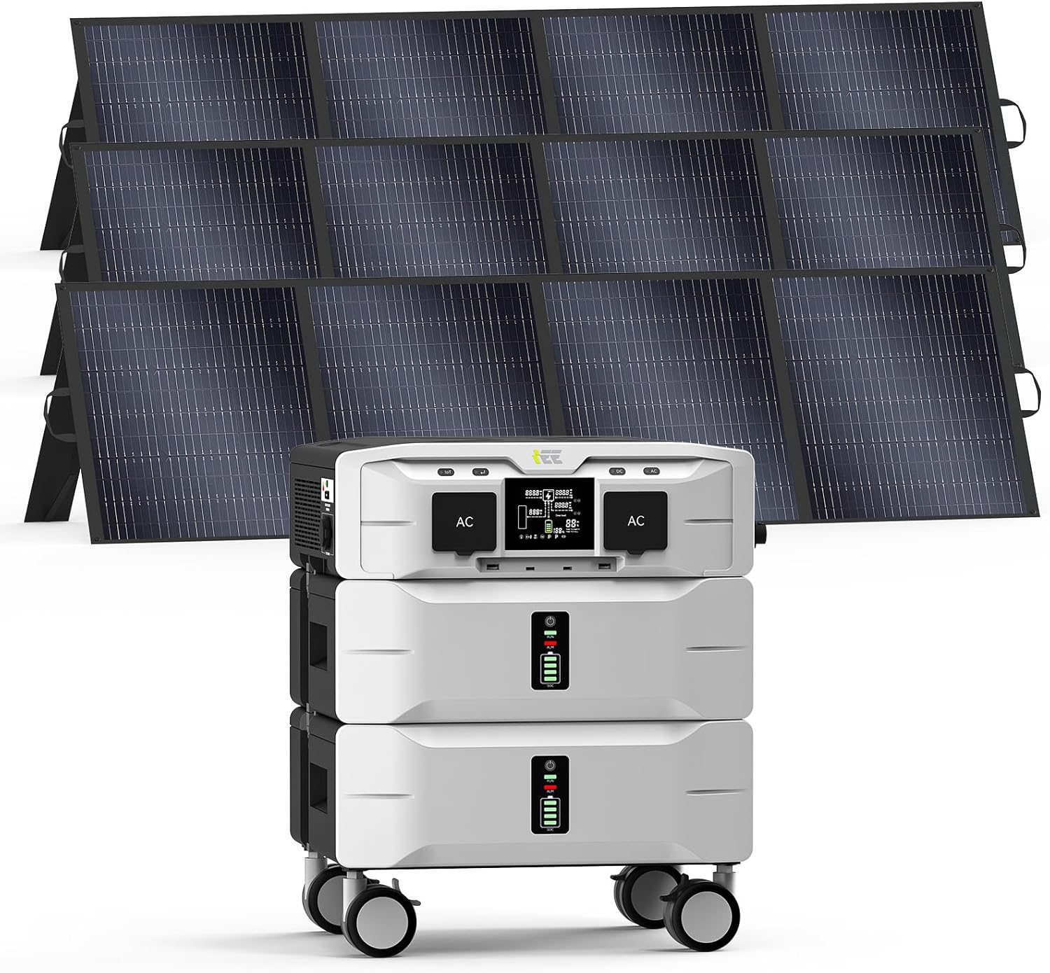 IEE 5120Wh Portable Power Station SP5000 with 3x200W Solar Panel, 120/240V 5000W(Peak 9000W) AC Output Solar Generator, Expandable Capacity, LFP Battery Generator for Home Use, Power Outages, RVs