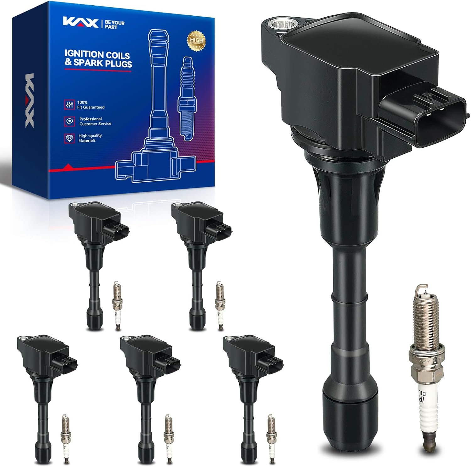OEM Performance Set of 6 UF617 Ignition Coils & Double Iridium Spark Plug Fits for INFINITI G37 Q50 QX50 M37 Q40 QX70 Q60 FX37 Q70 Q70L EX37, Nissan 370Z Base 370Z Touring 370Z Sport Tech 370Z Sport