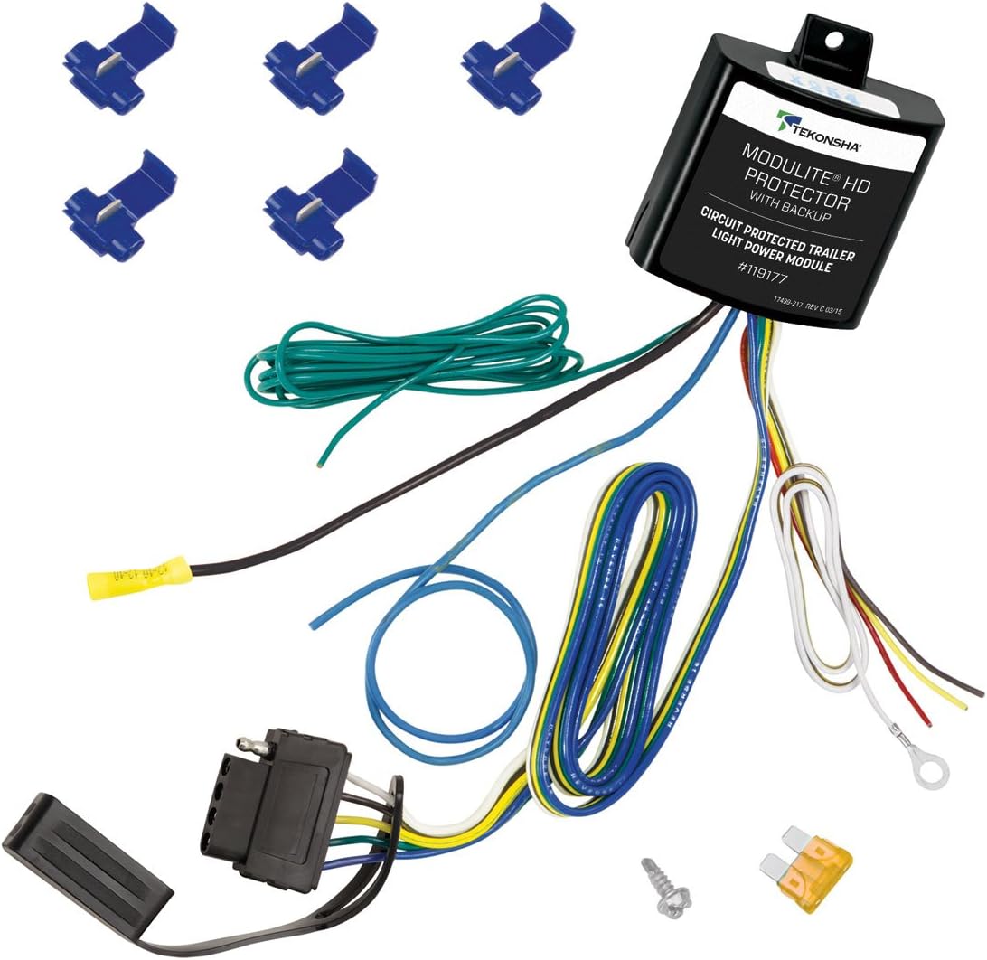 Tekonsha ModuLite® HD Protector w/Integrated Circuit & Overload Protection & 5-Flat Connector for Backup Light or Surge Brake Lockout Circuit
