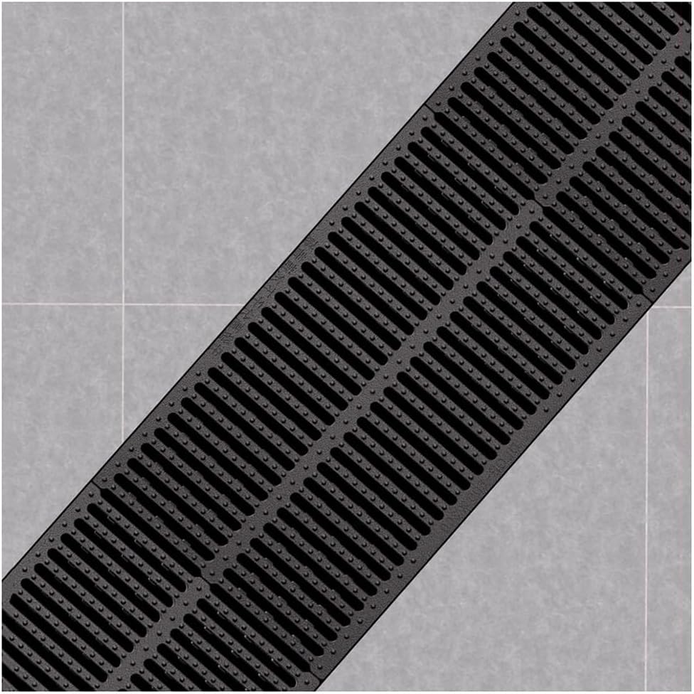 Polymer Driveway Trench Grate Plastic Channel Drain Grate Outdoor Channel Drainage Cover for Garage Parking Lot Lawn(50x50x5cm)