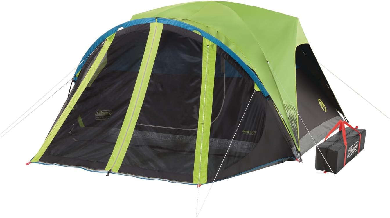 Coleman Carlsbad Dark Room Tent with Screened Porch, 4/6 Person Tent Blocks 90% of Sunlight to Keep Inside Cool, Weatherproof Shelter with Easy Setup, Made of PFAS-Free Materials