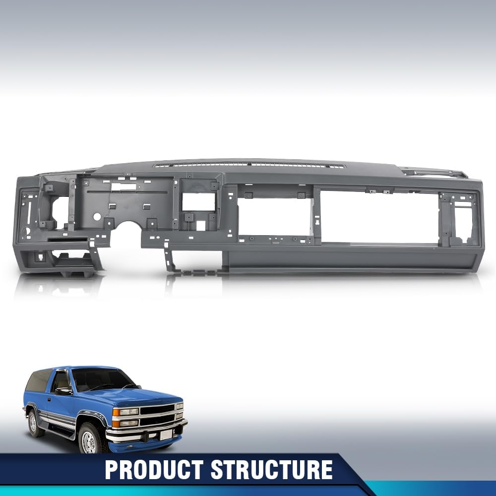 PIT66 Dash Dashboard Core Compatible with 1988-1994 Chevy & GMC Truck / 1992-1994 Chevy Blazer GMC Yukon Suburban Gray