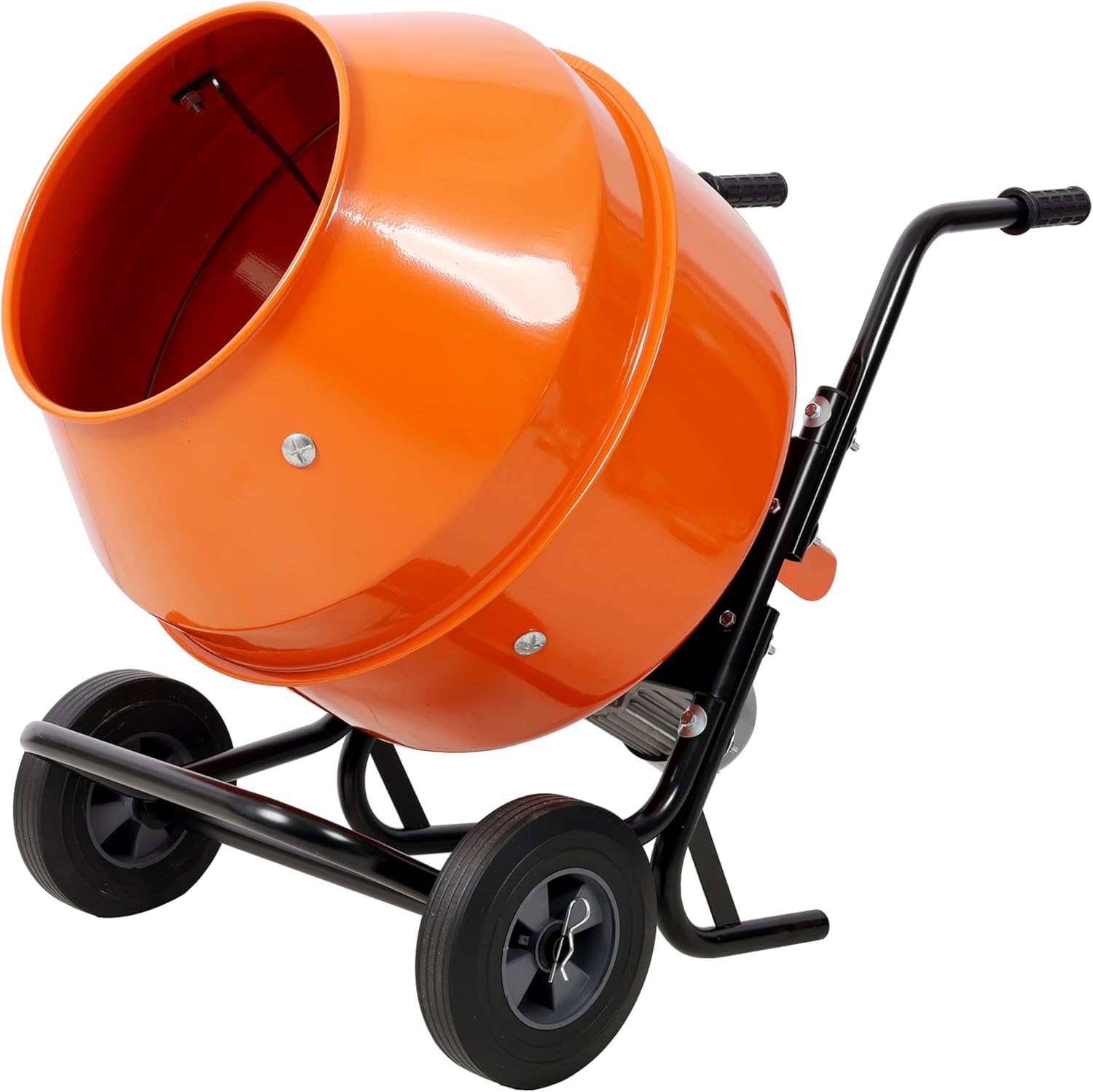 5CUFT(150L) Horizontal Portable Cement Mixer,Wheel Barrow Portable Cement Concrete Mixer 115V-60HZ,Orange,CSA Certificated