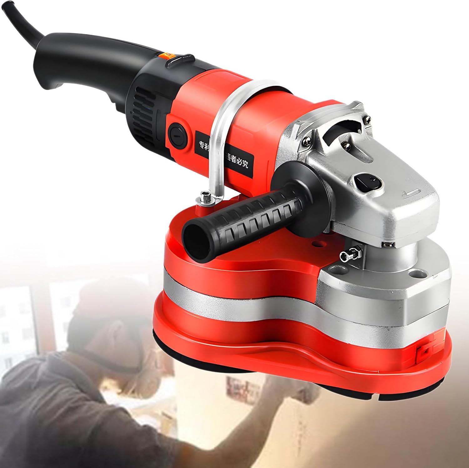Electric Drywall Sander, Handheld Drywall Sander, with 6 Speed Control for Grinding Concrete Cement Marble Granite B