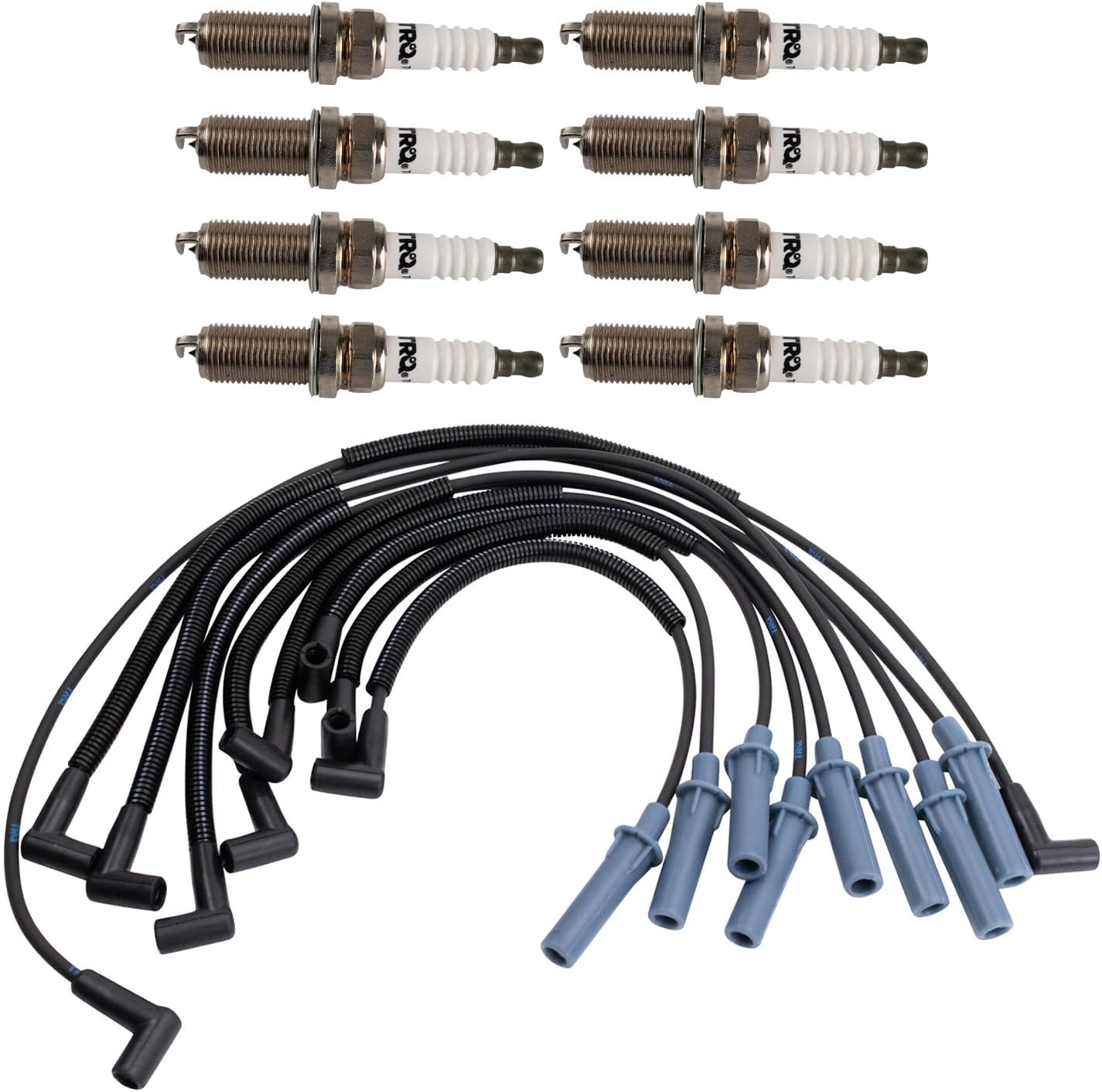 TRQ Spark Plug Kit 9 Piece Iridium Spark Plugs Compatible with 1998 Jeep Grand Cherokee