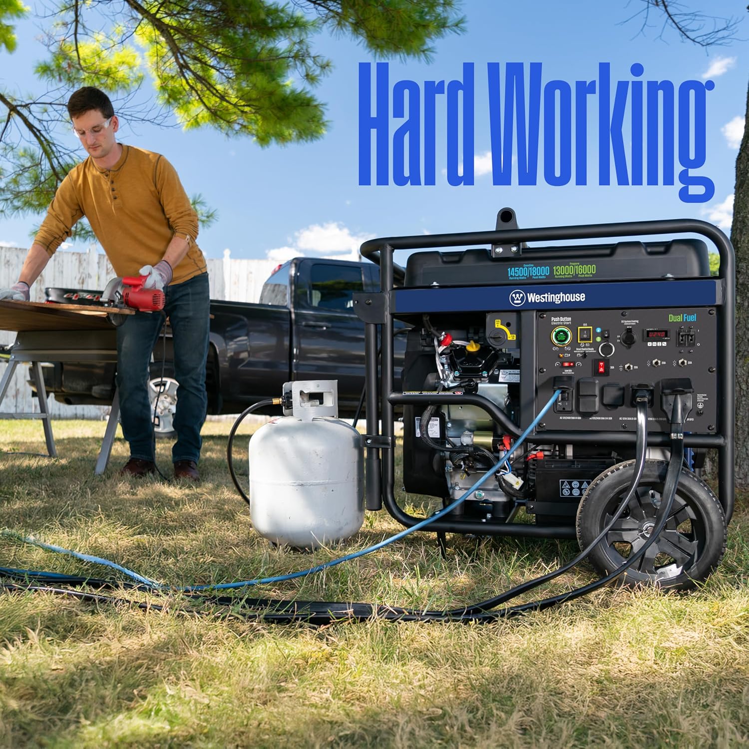 Westinghouse 18000 Peak Watt Dual Fuel Home Backup Portable Generator, Remote Electric Start, Transfer Switch Ready, Gas and Propane Powered
