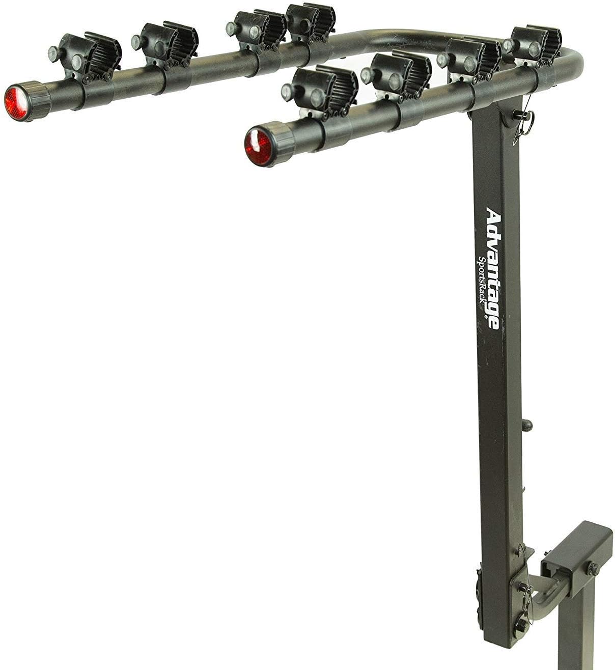 Advantage Heininger SportsRack TiltAWAY 4-Bike Hitch Mount Carrier for 2-Inch Receivers – Tilts for Rear Access, Folds When Not in Use – Includes Anti-Wobble Device and Reflectors