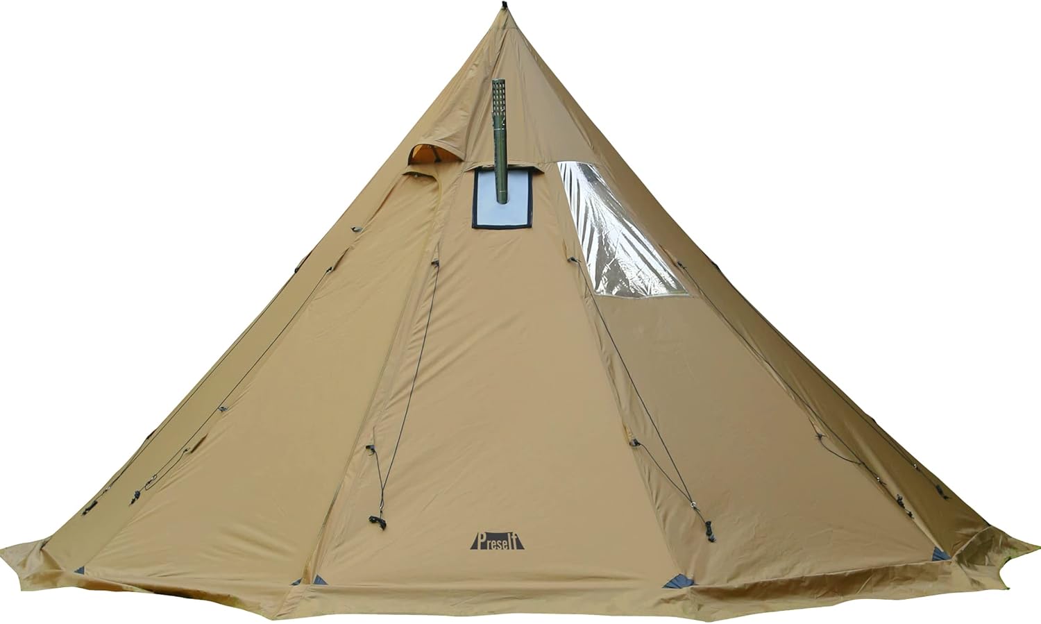 Preself 4~6 Person Tipi Hot Tent T3 XL with Screen Window, Height 8' 6