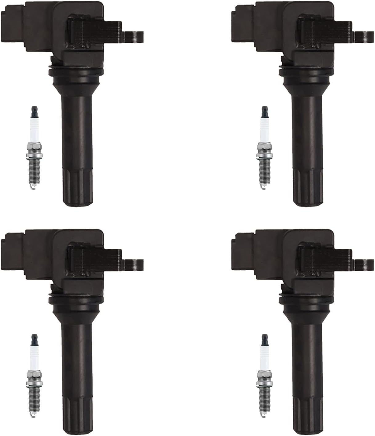 ENA Set of 4 Ignition Coil with 4 Iridium Spark Plug Compatible with Subaru Forester 2.0L 2.5L H4 Replacement for UF664 22433AA630 FK0400