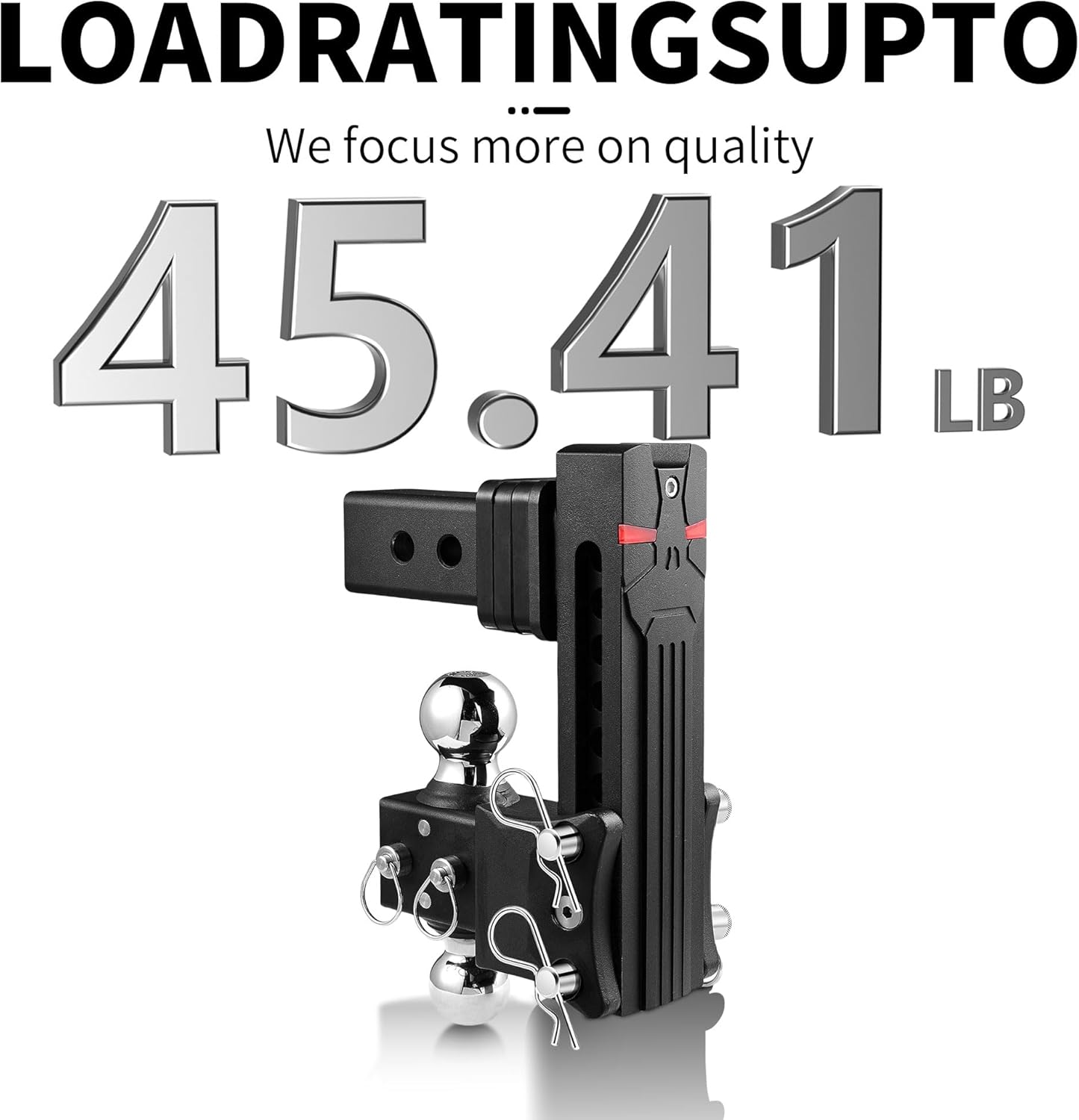 Airbird Adjustable Trailer Hitch Ball Mount with 2-Inch Receiverr, 7-Inch Drop, 2 and 2-5/16-Inch Balls, 18,000 LBS, Truck Hook Dual Balls Mount for Towing RVs and Motorcycles