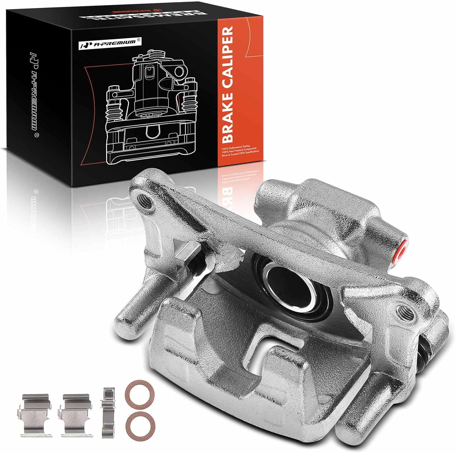 A-Premium Disc Brake Caliper Assembly with Bracket Compatible with Select Mitsubishi Models - Endeavor 2004-2008/2010-2011, V6 3.8L - Rear Driver and Passenger Side, 2-PC Set
