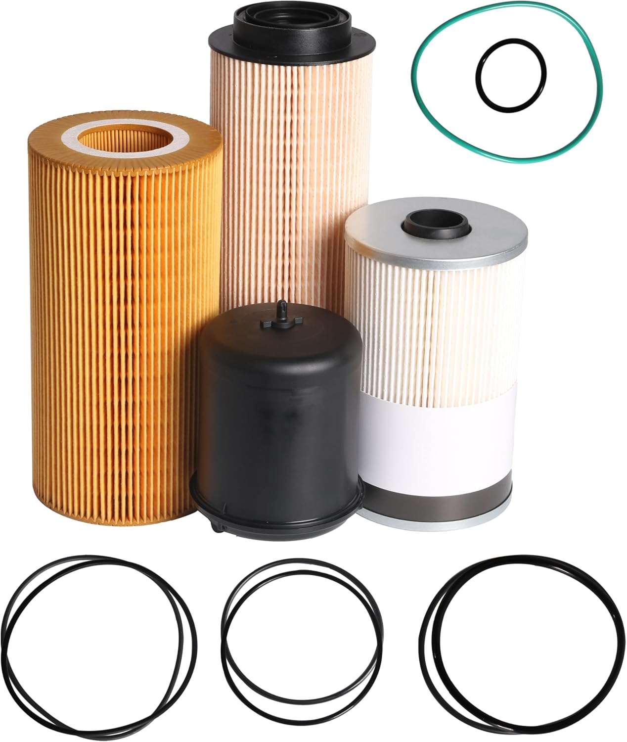 1948921 1922496 FS19765 2277129 Filter Kit Fit for Paccar MX-13 MX13 Engine, Oil Filter, Fuel Water Separator Filter, Fuel Filter Water Separator, Filter Maintenance Service Kit 4PCS
