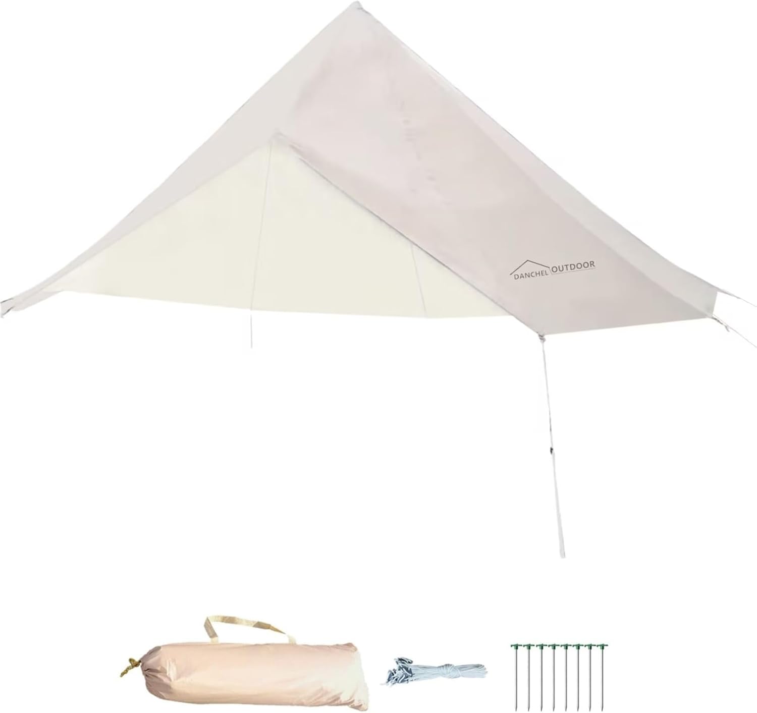 DANCHEL OUTDOOR Waterproof Rain Fly for Bell Tent, 4 Season Yurt Tent Rain Cover Protector Tarp with/No Stove Jack Glamping Gears, PU5000mm Lightweight 300D Oxford Polyester, Beige(13ft/16.4ft/20ft)