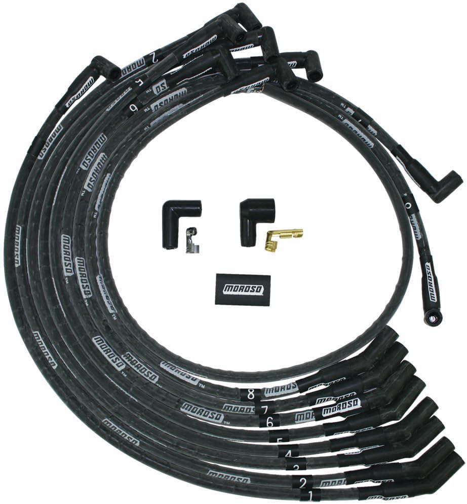 Moroso 9772M Mag Tune Sleeved Spark Plug Wires, Fits Ford 351W, 135 Degree Plug Ends