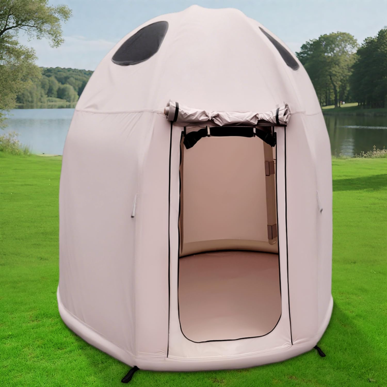 Inflatable Dome Igloo Bubble Camping Tent, Waterproof Outdoor Portable House with Double Layered Mesh Doors